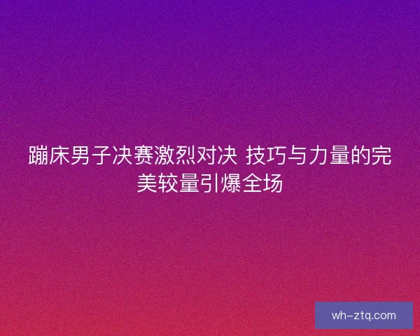 蹦床男子决赛激烈对决 技巧与力量的完美较量引爆全场